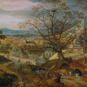 Jacob Savery Landschapsdorp Herfst, 1000 stuks, puzzel voor volwassenen, kleurrijke puzzel, Valentijnsdag, cadeau voor puzzelliefhebber,