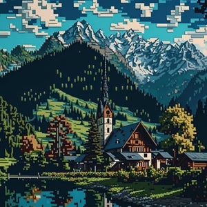 Jigsaw Puzzle for Adults, Beautiful Mountain Side Village, 1000pcs, Colorful Puzzle, Gift For Puzzle Lover, Jigsaw Puzzle