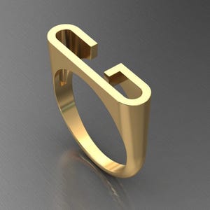 Anillo con inicial personalizado, joyería con letras, anillo conmemorativo, anillo con letras gruesas personalizado, regalo para esposa, anillo de regalo de aniversario, novia