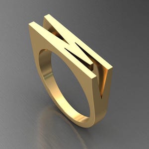 Anillo con letras personalizado, anillo con letras grandes para novia, anillo con inicial personalizado, regalo de aniversario para esposa, anillo con alfabeto, anillo grande de la A a la Z