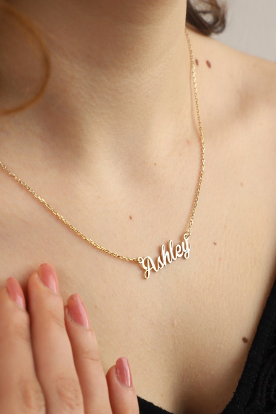 Sterling Silver Name Plate Necklace Custom Made Necklace Silver
