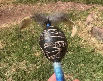 Maracas ceremoniales hechas a mano - Serpiente
