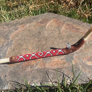 Long, Beaded Handmade Bone  Tepi with Quartz Crystal