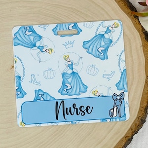 Personalized Princess Nurse Badge Buddy, Custom Cute Fairytale Credential Tag for Nurses, Teachers, Healthcare, Lightweight Badge Buddy