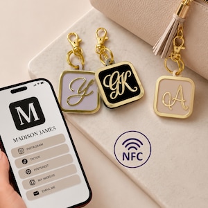 NFC Keychain Personalized for Social Media Tap and Go Tag for Small Business Owner Gift Idea for Content Creator Digital Business Card Gift