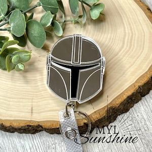 Helmet Badge Reel, Acrylic ID holder, Nurse badge holder, Galactic Character Badge Holder