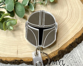 Helmet Badge Reel, Acrylic ID holder, Nurse badge holder, Galactic Character Badge Holder