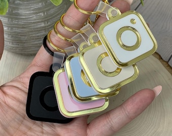 Smart keychain personalized NFC purse charm, custom social media keychain Instagram link keychain gift for small business owner