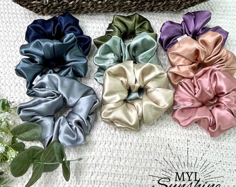 Großes Satin Haargummi Geschenk Füller Accessoire für Girly Beste Brind Geburtstagsgeschenk XL Seidige Scrunchies Geschenk Frau Übergroße Satinhaarschleife