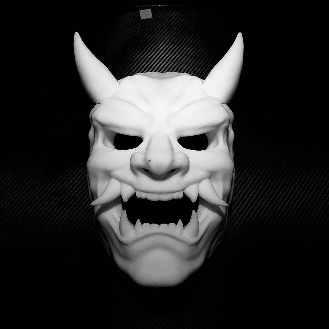 Mask Japanese Demon Mask Wearable - Etsy Norway