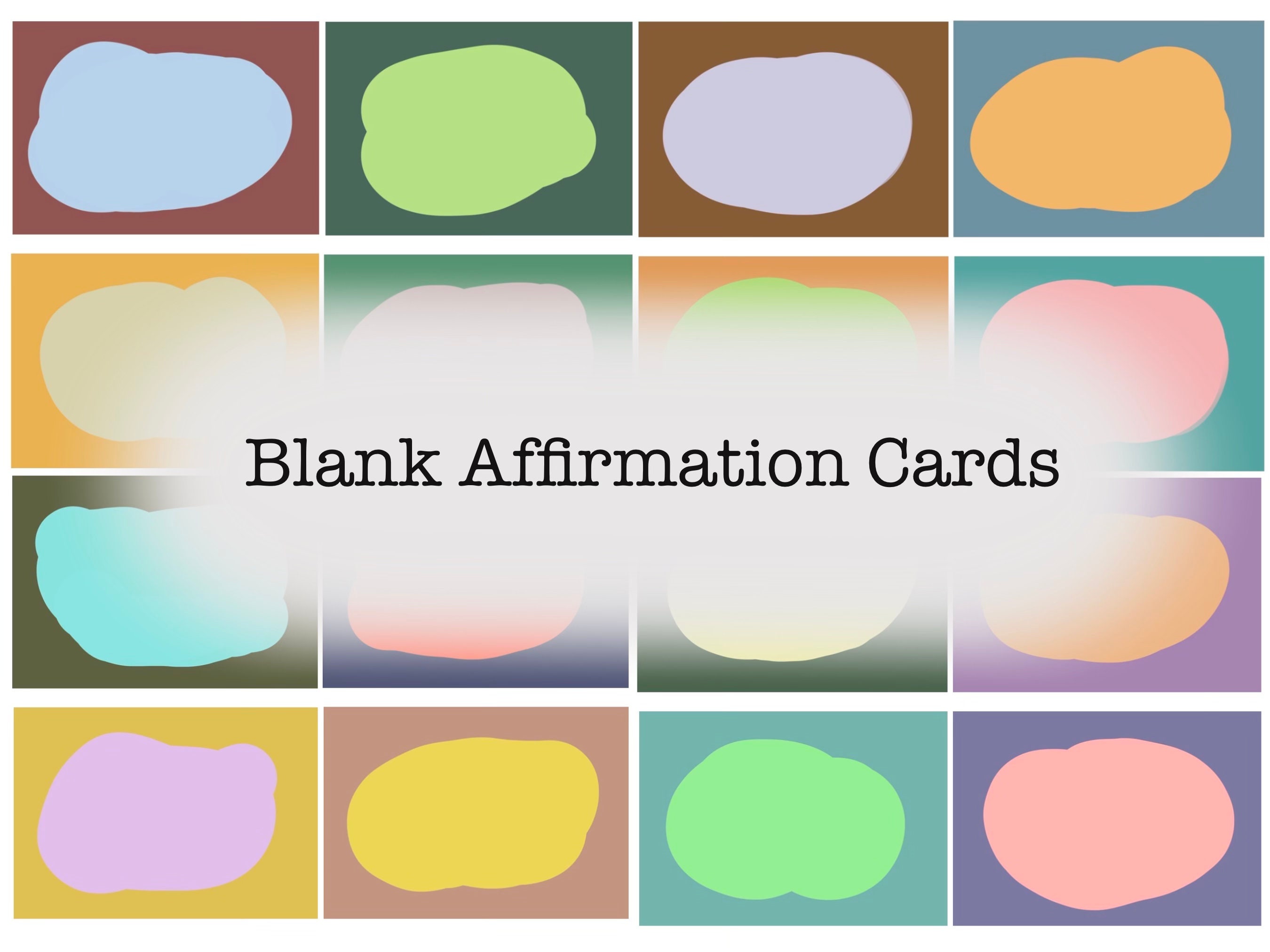 Blank Affirmation Cards Affirmation Template Printable - Etsy