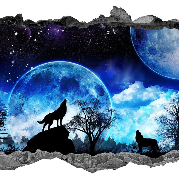 Wolf Wall Decal Etsy