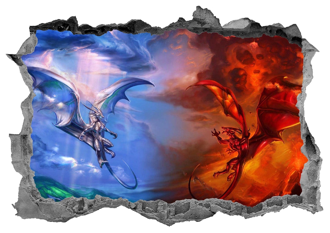 Dragon Wall Stickers Fantasy Decals Wall Art Murals Kids Etsy