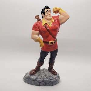 Disney Vintage Beauty and the Beast porcelain Gaston with original tag excellent condition
