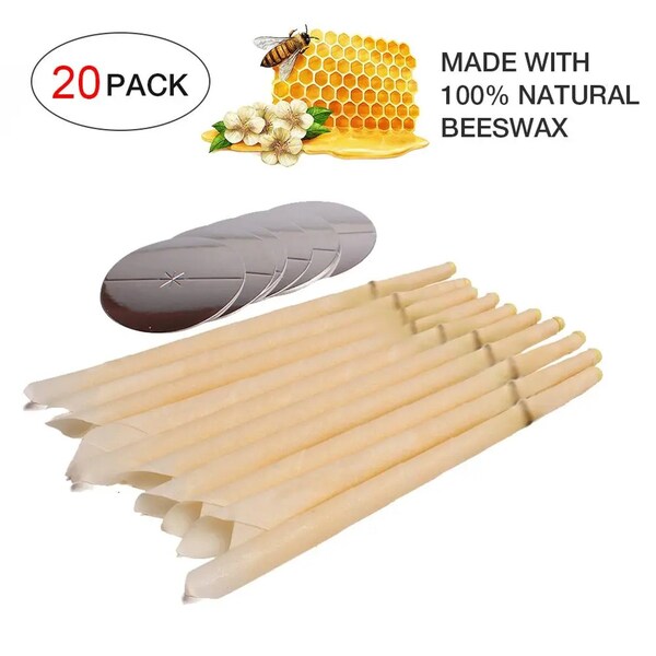 20 Pcs Ear Candles - Made With Natural Beeswax