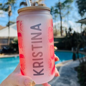 Personalized Candy Hearts Glass Cup