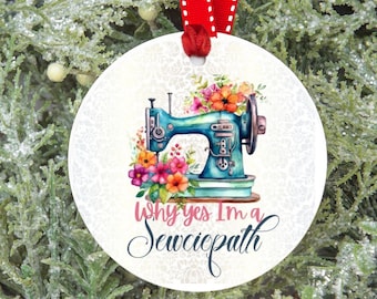 Sewing Ornament, Gift for Sewing Lovers, Sewciopath, Quilter Gift, Funny Sewing Gifts, Sewing Room Decor, Sewing Gift Ideas, Sewer Gifts