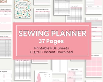 Sewing Planner, Printable Sewing Planner, Sewing Journal, Digital Download for Sewers, Quilt Planner, Sewing To Do List, Pattern Organizer