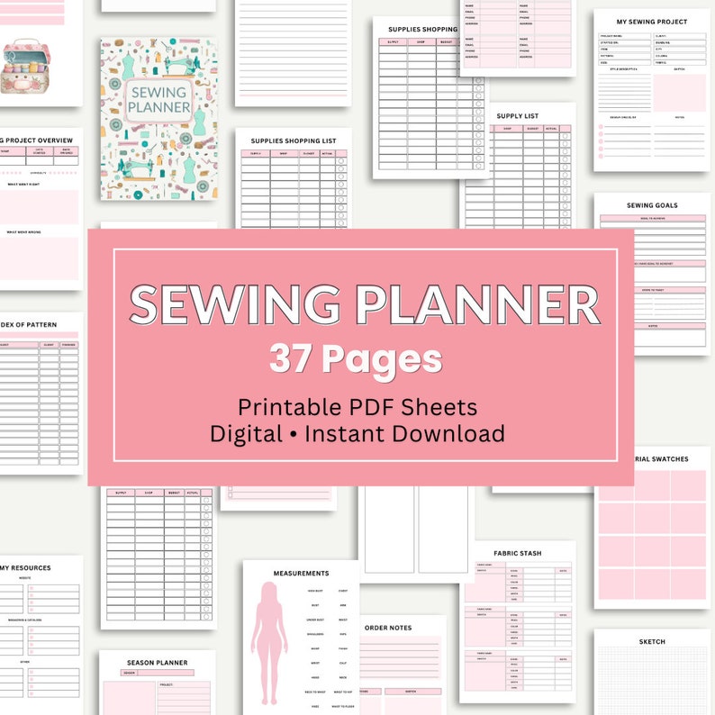 Sewing Planner, Printable Sewing Planner, Sewing Journal, Digital Download for Sewers, Quilt ...