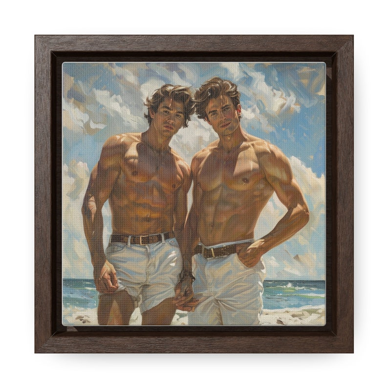 Gay Art, Gay Wall Art, Gay Painting, Canvas Print, Original AI Art - Etsy