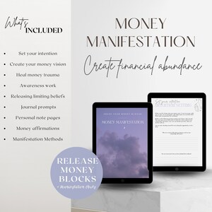 Diario de manifestación de dinero Diario de manifestación de dinero y diario de abundancia financiera para manifestar el libro de trabajo de dinero para la tarjeta de dinero de la ley de atracción