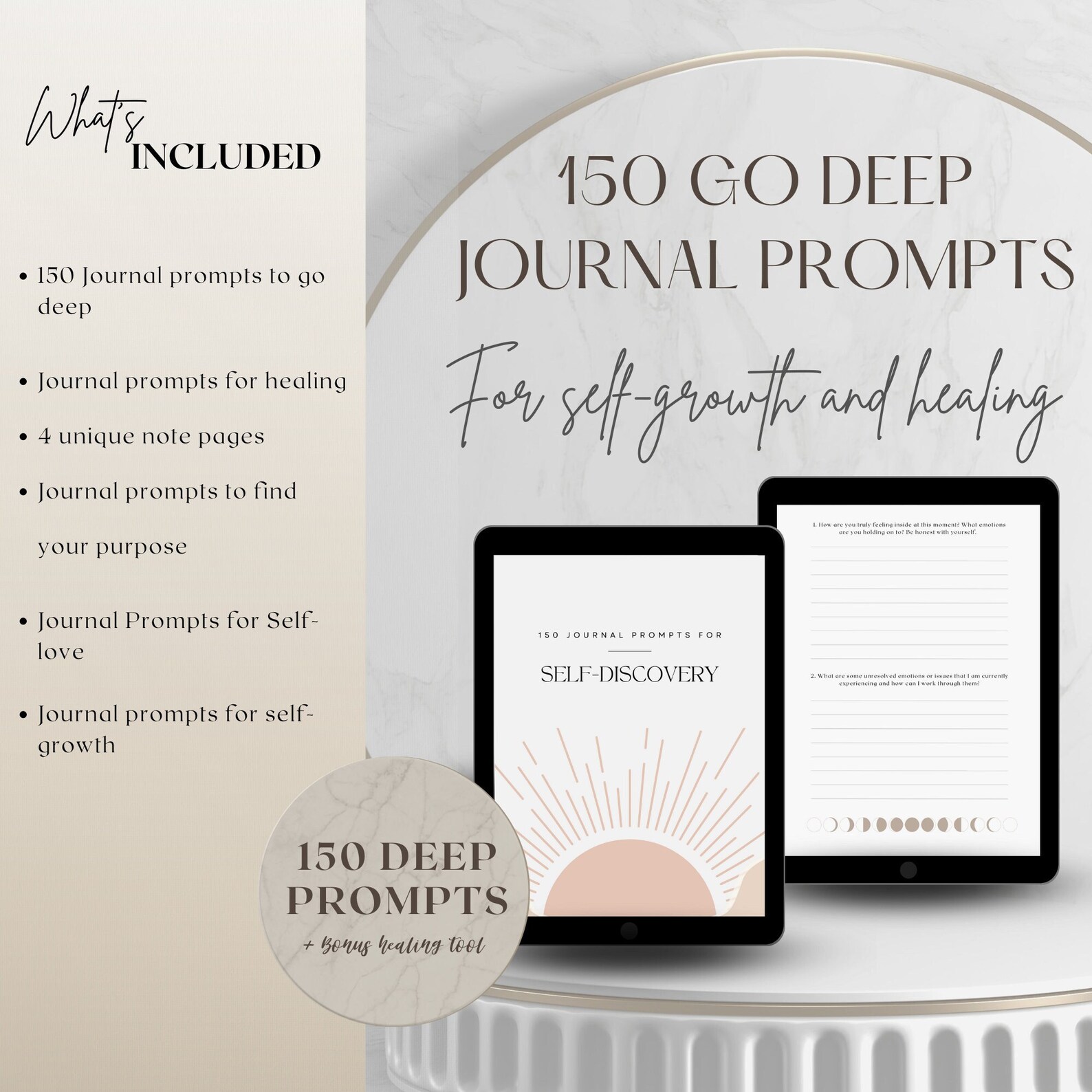 150 Journal Prompts for Mental Health Digital Journal Prompts for Anxiety Prompts Journal Self