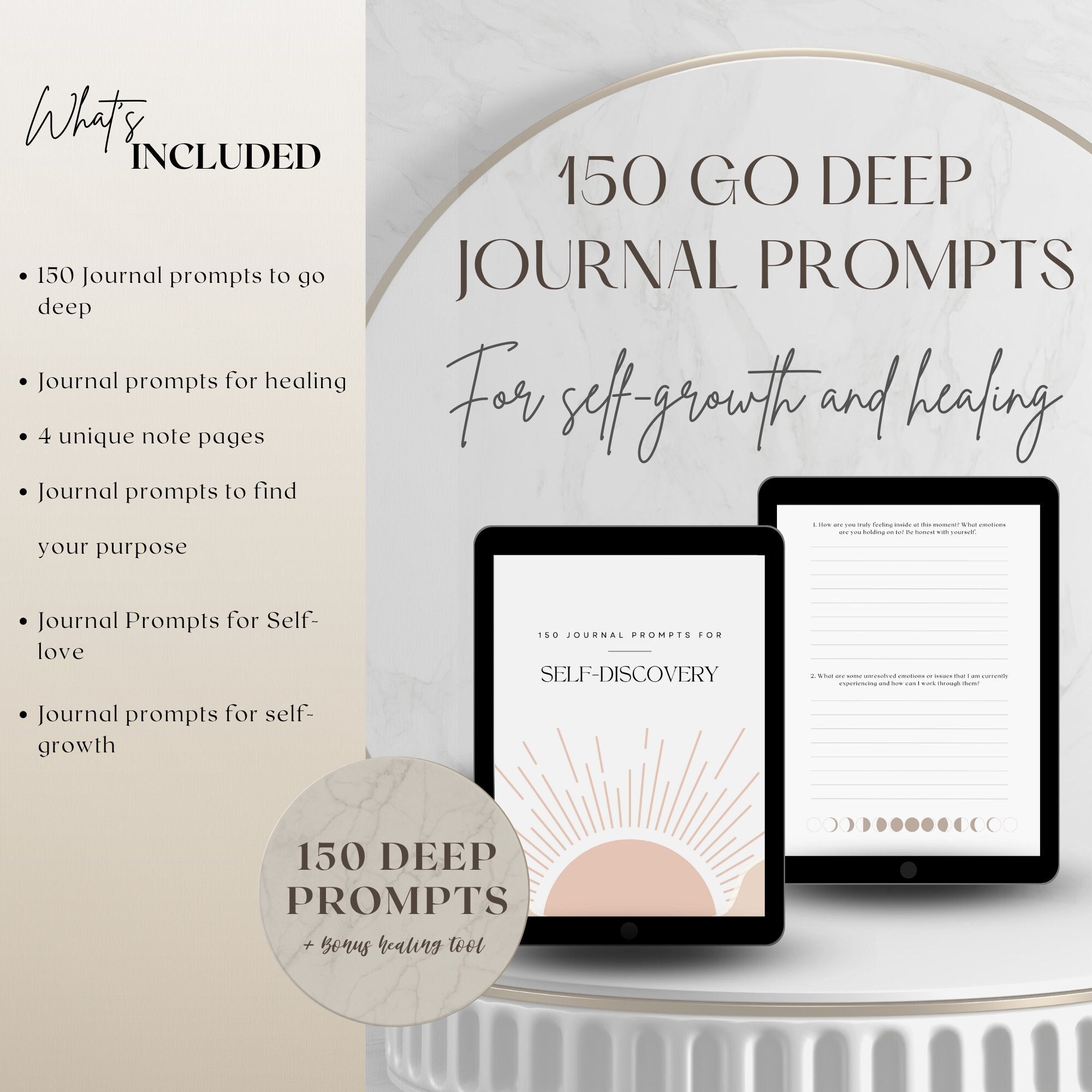 150 Journal Prompts for Mental Health Digital Journal Prompts - Etsy