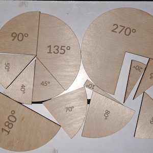 3 different 11cm diameter angle pies ready for school or home learning