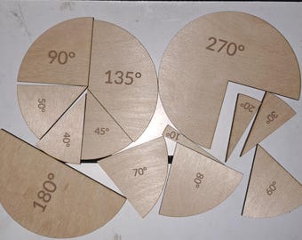 3 different 11cm diameter angle pies ready for school or home learning