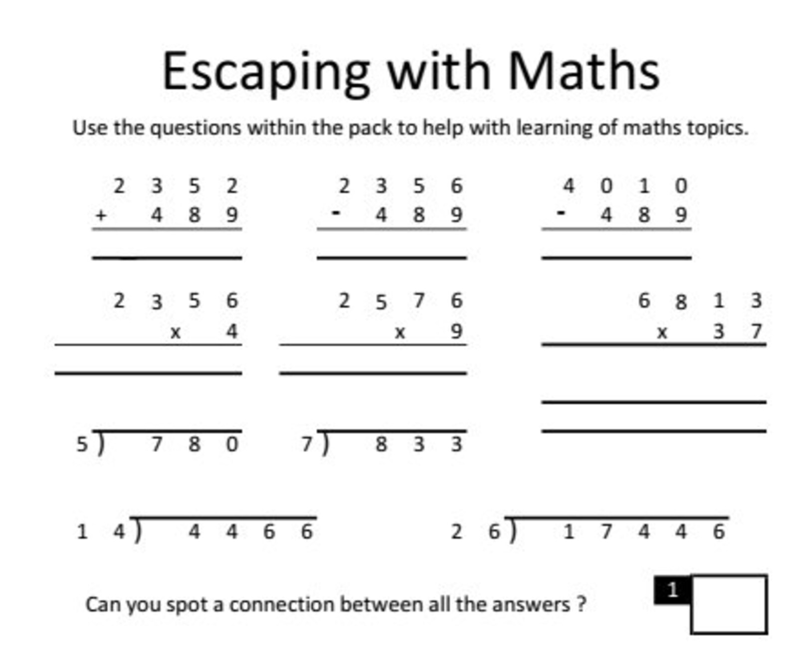Maths Escape Room - Year 4 to 6 Primary School Task, Fun Whilst Doing ...