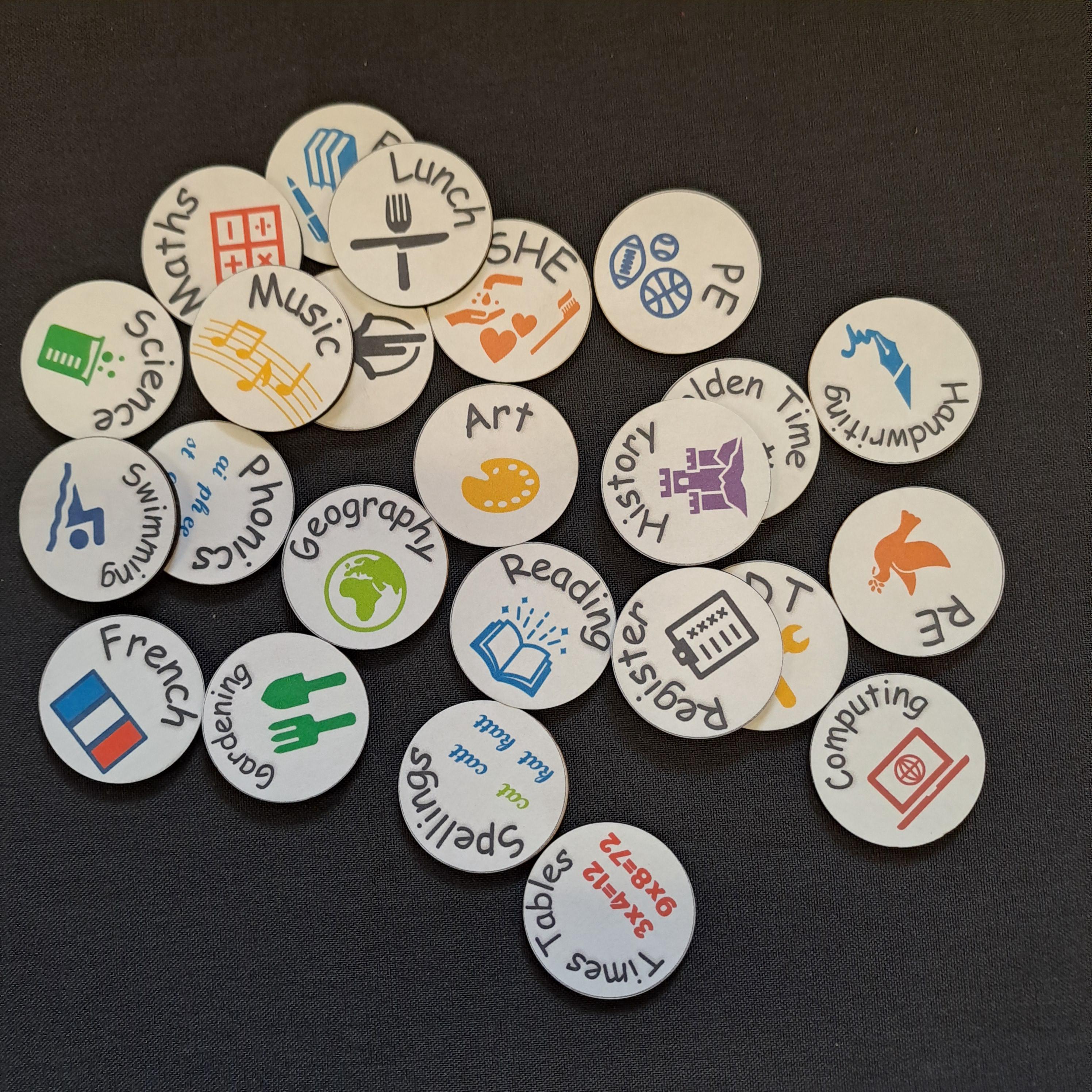 Visual Timetable Wooden Tokens - 3cm Diameter and 2mm Thick - Etsy