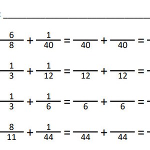 40 Fraction Worksheets for Addition and Subtraction - Etsy