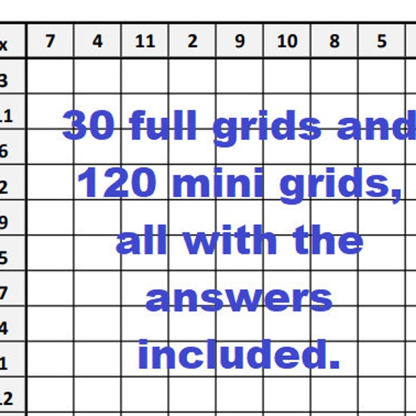 Times Table Grid Square Maths Worksheets - 15 math pages of PDF printable files.