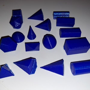 3D Solids Sets; Either 6 Prisms, 5 Pyramids, 5 Platonic Solids and 2 ...