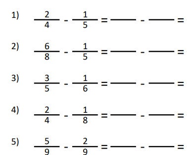 40 Fraction Worksheets - Addition and Subtraction - Etsy