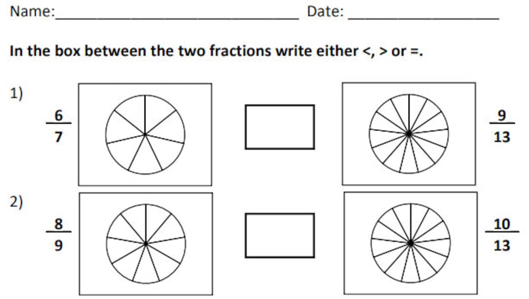 20 A4 Sheets for Comparing Fractions With Pictures to Help - Equivalent ...