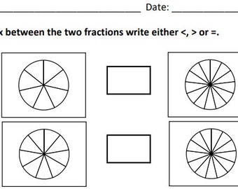 20 fogli A4 per confrontare le frazioni con immagini utili: equivalenti e più semplici
