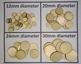 Wooden Counter Packs - 12mm to 30mm, packs from 50 to 1000.