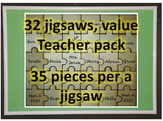 Teachers Value pack: 32 lots of 35 piece Leavers jigsaws; in UK, under 3 pound each. autograph book  sign signing  end of term school year 6