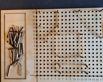 Co-ordinates Grid, double sided with first quadrant on one side and all four quadrants on the other. The holes allow for pegs to be used.