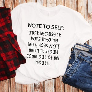 T-shirt Notes mentales pour moi-même, humour sarcastique et drôle de maman, blagues pour la fête des pères, juste parce que ça me passe par la tête, t-shirt drôle à voix haute