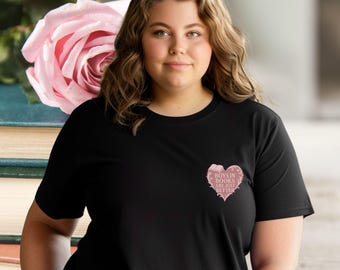 Boys in Books Are Better Shirt with Pink Heart - Romance Reader Gift - Bookworm Aesthetic Tee - Fictional Boyfriend Shirt