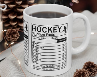 Taza personalizada de jugador de hockey: información nutricional