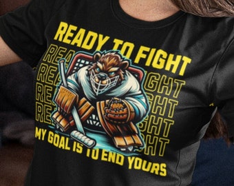 Goalie Beaver Hockey T-Shirt: Canada Sports Tee