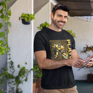 Ice Hockey Player Cotton Tee: Face-Off Design Shirt