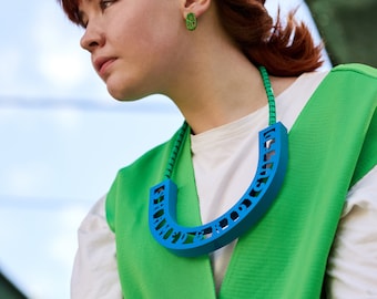 Big Blue Fashion Statement Necklace Shamed And Ridiculed