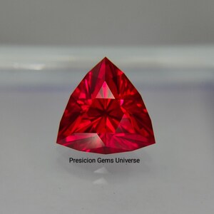 Rubí sintético de 5,15 quilates, talla de precisión, color rojo rosado, gema suelta, rubí sintético facetado, gema única para joyería.