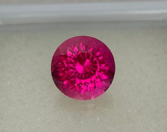 Precision Cut -  5.50 Ct Lab Pink Ruby, 10 MM Portuguese Cut Ruby, Solitaire Gemstone, Loose Ruby, Wedding Ring Stone, Gemstone, Gems