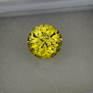 Precision Cut, 4.85 ct Lab Yellow Sapphire, 10 MM Round cut Yellow Sapphire, Excellent Cut Yellow Sapphire, Gemstone, Solitaire Sapphire