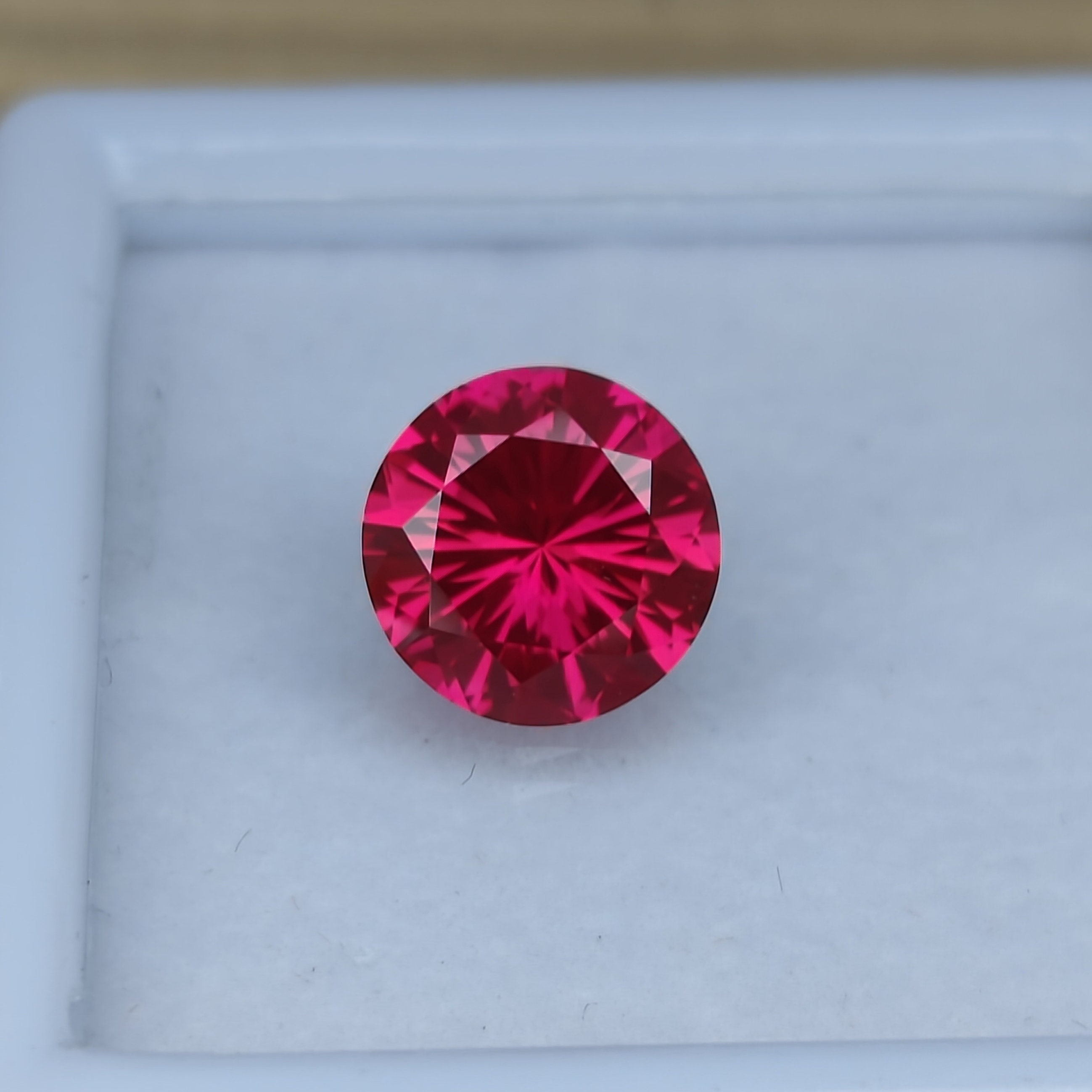 Precision Cut - 4.60 Ct Ruby, 10 MM Round Cut Ruby, Solitaire Gemstone ...